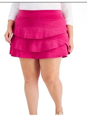 Ideology Layered Ruffle Mini Skirt - Fuchsia